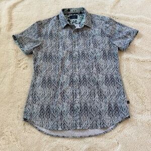 7Diamonds 4-way stretch short-Sleeve Geometric Print Men’s Shirt - Blue